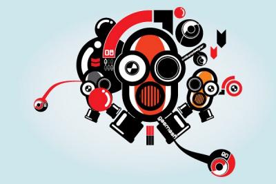 Cool Robot Illustration Vector Preview