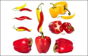Cpepper, vegetables, bell peppers vector Preview