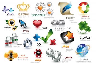 Elements - Creative 3D Vector Logotype Icons 
