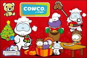 Cartoon - Cute cartoon characters Cowco Christmas vector subject material 