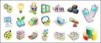 Cute exquisite three-dimensional icon vector material-2 Preview