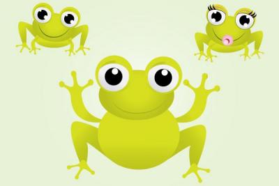 Animals - Cute Little Frogs Vector 