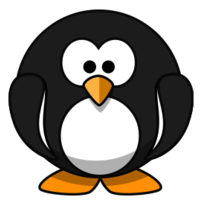 Cute round cartoon penguin