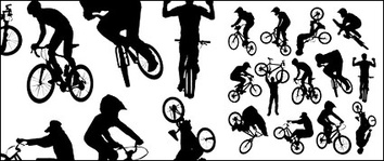 Cycling sports figures silhouettes Preview