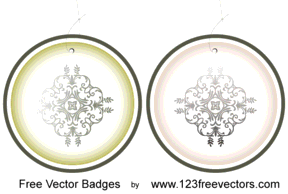 Designed badges free vector