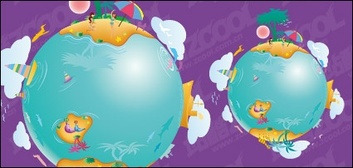Earth leisure vector illustration material Preview