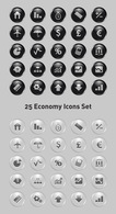 Economy Icons Set with Shiny Style Preview