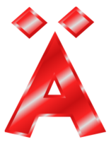 Effect Letters Alphabet red: Ä