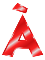 Effect Letters Alphabet red: À
