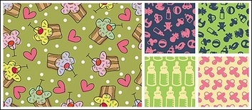 eps format, including jpg preview, keyword: Vector background, cute, cartoon, baby, heart-shaped, bottle, pacifier, vector ...