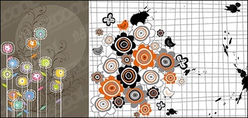 Eps Format, With JPG Preview, The Crucial Words: Vector Flowers, Lovely Patterns, Lines, Vector Material Preview