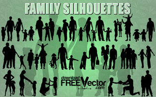 Family Silhouettes Vector Preview