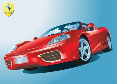 Ferrari Sports Car Vector Preview