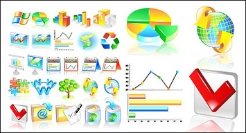 Financial Statistics categories icon vector material Preview