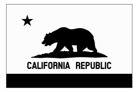 Flag of California (thin border, monochrome, solid)