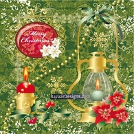 Floral merry christmas with oil lamp Preview