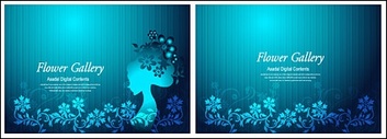 Flower and beauty vector material-3