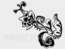 Flourishes & Swirls - Flower Vector - Hand Drawn 