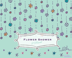 Flower Vector KAWAII Flower Shower & Cat Vector Preview