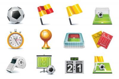 Football Match 3D Vector Icons Preview