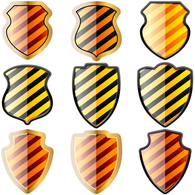 Free set of of shields in black and yellow stripes Preview