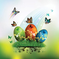 Free Stock Easter card with butterflies Preview