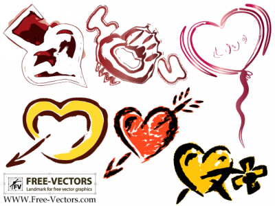 Free Valentines Love Heart Vector Set-1 Preview