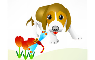 Animals - Free Vector Dog and Insert 