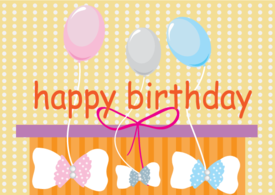 Holiday & Seasonal - Free Vector Happy Birthday Card with Balloons 