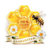 Free vector Honey bee 100% natural guaranteed
