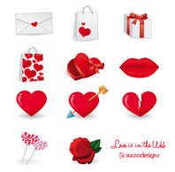 Free Vector Icon Set for Valentine’s Day