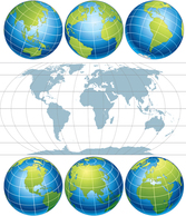 Free Vector Six Globe and Map Preview