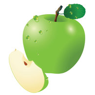 Food - Fresh Green Apple Vector 