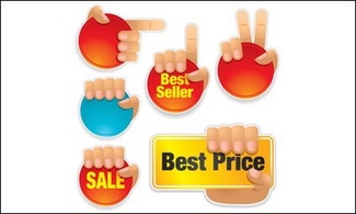 Gestures sales icon Vector material