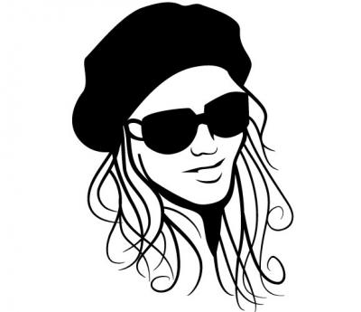 Girl With Hat and Glasses Vector