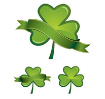 Glossy shamrocks with banners Preview