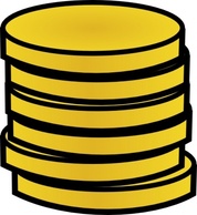 Business - Gold Coins In A Stack clip art 