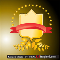 Golden Shield Free Vector Preview