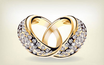 Golden Wedding Rings Vector Preview