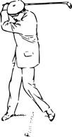 Golfer At The Top Of The Stroke clip art Preview