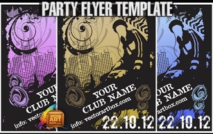 Music - Great Free Vector Flyer Template For Party 