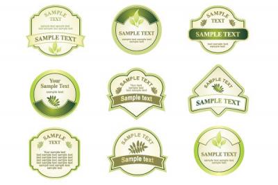Templates - Green Bottle Vector Labels 