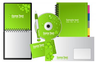 Green Business Stationery Vector Set Preview