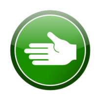 Green cirlce hand icon Preview