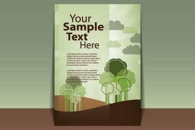 Green Cover Page Vector Template Preview