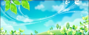 Green leaf and blue sky Preview