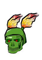 Green Skull with Flames Preview