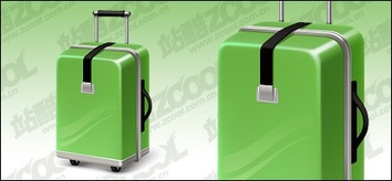 Green suitcase vector