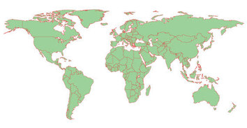 Green world map free vector Preview