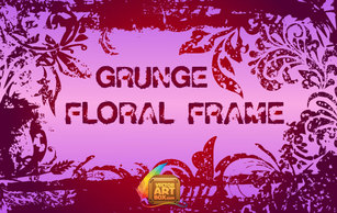 Grunge Floral Frame Preview